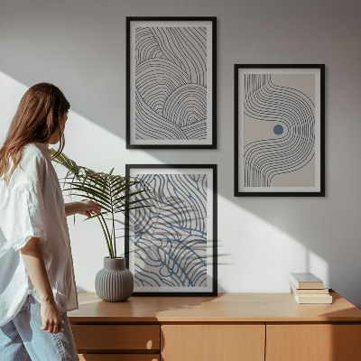 Cadre photo mural Lignes abstraites, vagues, formes