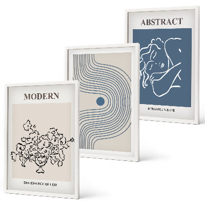 Cadre photo mural Affiches abstraites de lignes florales