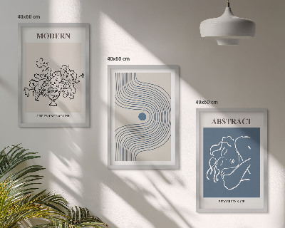 Cadre photo mural Affiches abstraites de lignes florales