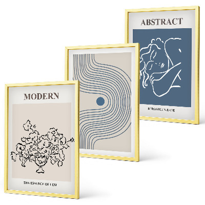 Cadre photo mural Affiches abstraites de lignes florales