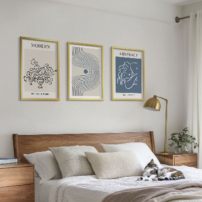 Cadre photo mural Affiches abstraites de lignes florales