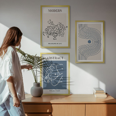 Cadre photo mural Affiches abstraites de lignes florales