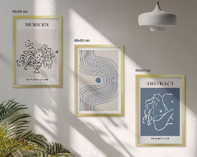 Cadre photo mural Affiches abstraites de lignes florales