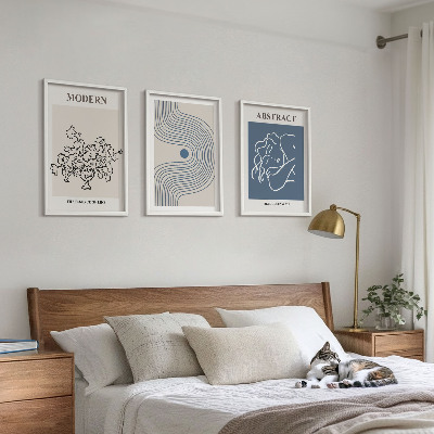 Cadre photo mural Affiches abstraites de lignes florales