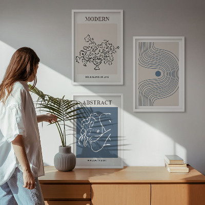 Cadre photo mural Affiches abstraites de lignes florales