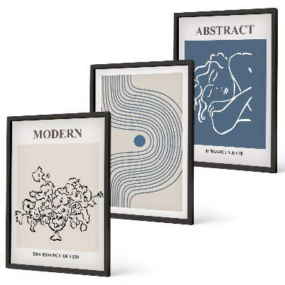 Cadre photo mural Affiches abstraites de lignes florales