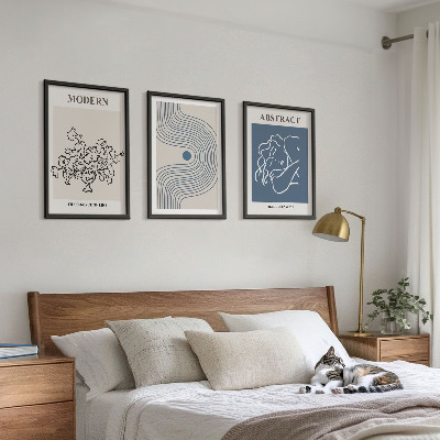 Cadre photo mural Affiches abstraites de lignes florales