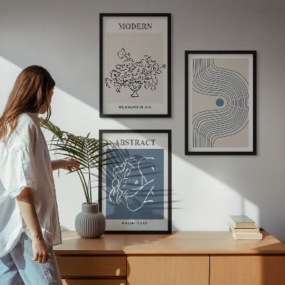 Cadre photo mural Affiches abstraites de lignes florales