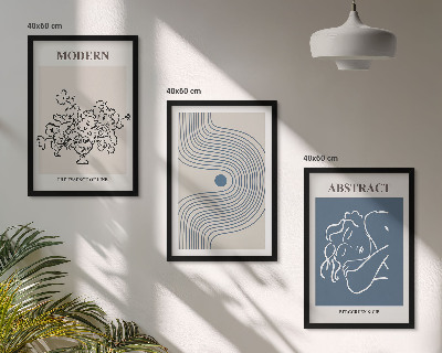 Cadre photo mural Affiches abstraites de lignes florales