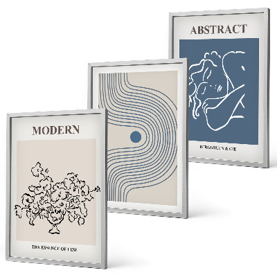 Cadre photo mural Affiches abstraites de lignes florales