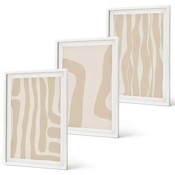 Lot de 3 tableaux pour salon avec motifs bohèmes abstraits