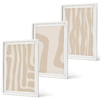 Lot de 3 tableaux pour salon Motifs bohèmes abstraits