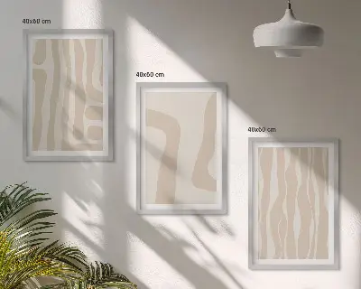 Lot de 3 tableaux pour salon avec motifs bohèmes abstraits