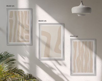 Lot de 3 tableaux pour salon Motifs bohèmes abstraits