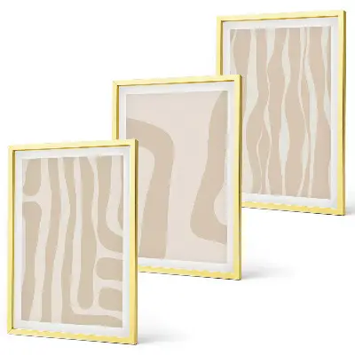 Lot de 3 tableaux pour salon avec motifs bohèmes abstraits