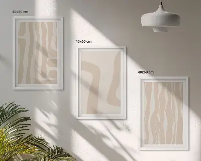 Lot de 3 tableaux pour salon avec motifs bohèmes abstraits