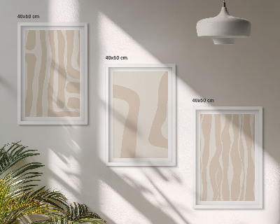 Lot de 3 tableaux pour salon Motifs bohèmes abstraits