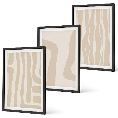 Lot de 3 tableaux pour salon Motifs bohèmes abstraits