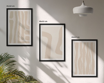 Lot de 3 tableaux pour salon Motifs bohèmes abstraits