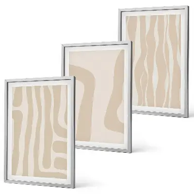 Lot de 3 tableaux pour salon avec motifs bohèmes abstraits