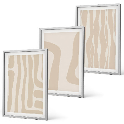 Lot de 3 tableaux pour salon Motifs bohèmes abstraits