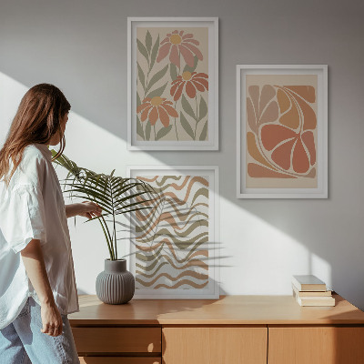 Cadre photo mural Fleurs abstraites pastel
