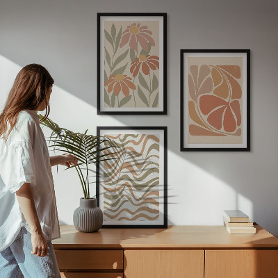 Cadre photo mural Fleurs abstraites pastel