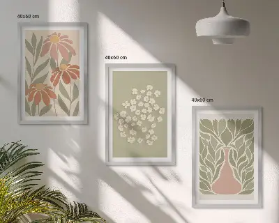 Cadre photo mural avec motifs floraux bohèmes