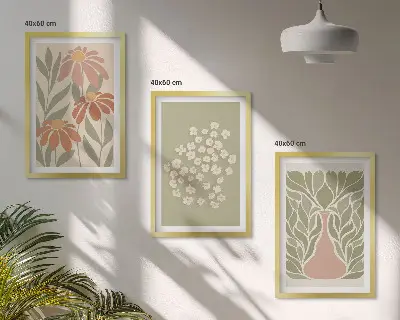 Cadre photo mural avec motifs floraux bohèmes