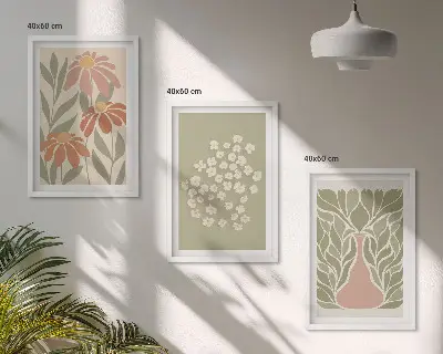 Cadre photo mural avec motifs floraux bohèmes