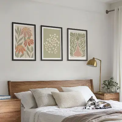 Cadre photo mural avec motifs floraux bohèmes