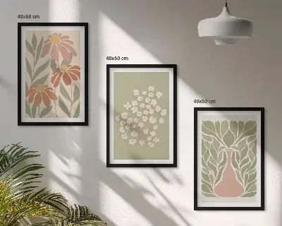Cadre photo mural avec motifs floraux bohèmes
