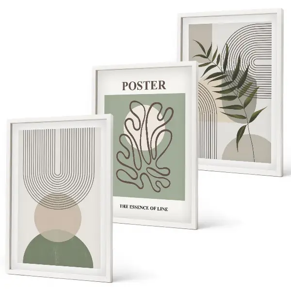 Cadre photo mural avec motifs botaniques géométriques
