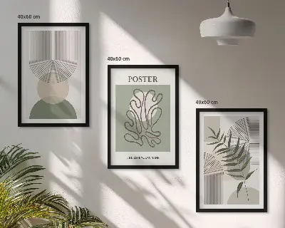 Cadre photo mural avec motifs botaniques géométriques