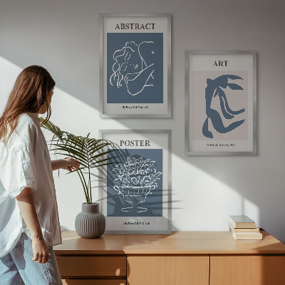 Lot de 3 tableaux pour salon Les motifs abstraits élégants de Matisse