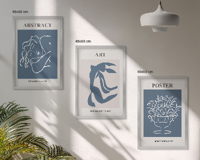 Lot de 3 tableaux pour salon Les motifs abstraits élégants de Matisse