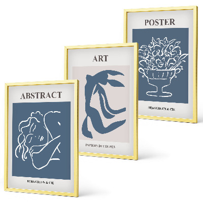 Lot de 3 tableaux pour salon Les motifs abstraits élégants de Matisse