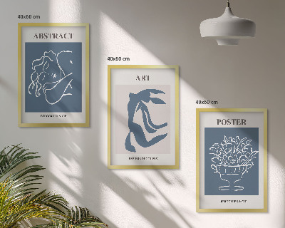 Lot de 3 tableaux pour salon Les motifs abstraits élégants de Matisse
