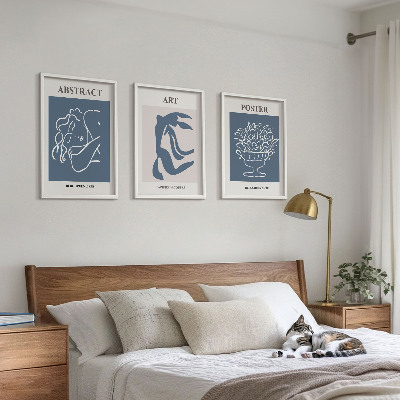 Lot de 3 tableaux pour salon Les motifs abstraits élégants de Matisse