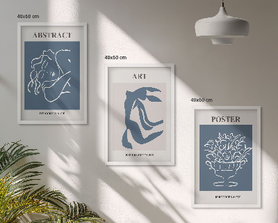 Lot de 3 tableaux pour salon Les motifs abstraits élégants de Matisse