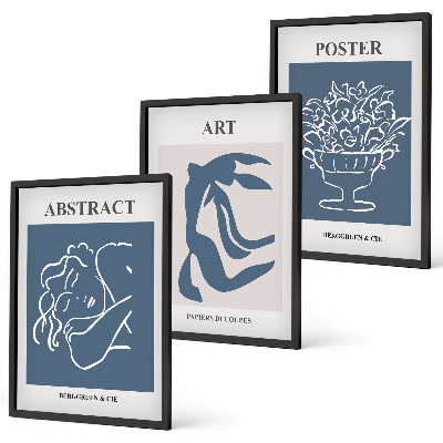 Lot de 3 tableaux pour salon Les motifs abstraits élégants de Matisse