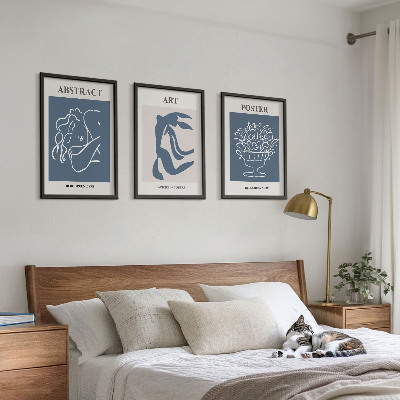 Lot de 3 tableaux pour salon Les motifs abstraits élégants de Matisse