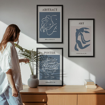 Lot de 3 tableaux pour salon Les motifs abstraits élégants de Matisse