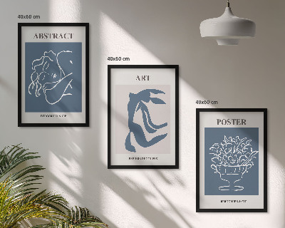 Lot de 3 tableaux pour salon Les motifs abstraits élégants de Matisse