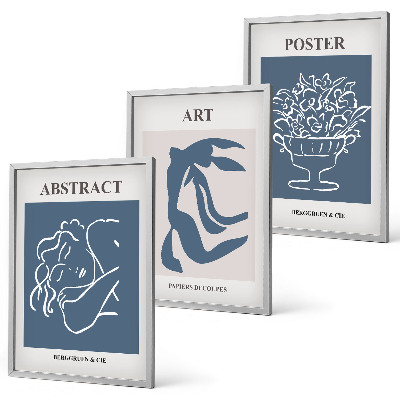 Lot de 3 tableaux pour salon Les motifs abstraits élégants de Matisse