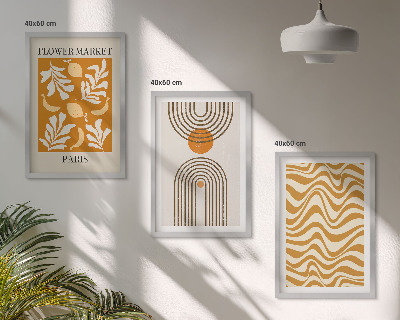 Cadre photo mural Affiches à motifs végétaux géométriques
