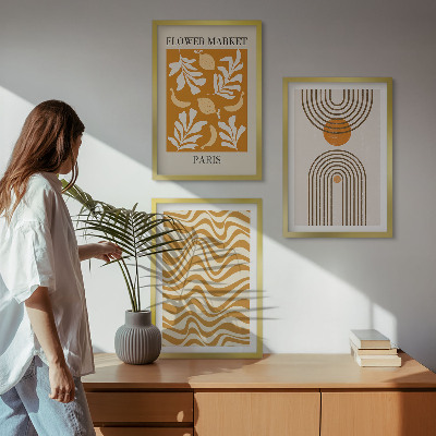 Cadre photo mural Affiches à motifs végétaux géométriques