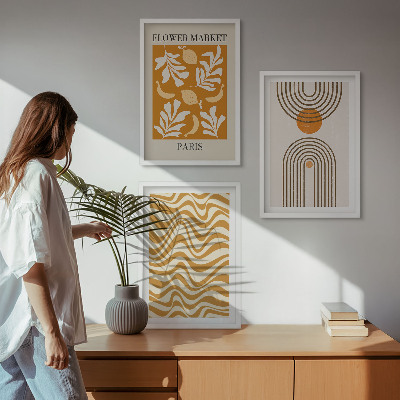Cadre photo mural Affiches à motifs végétaux géométriques