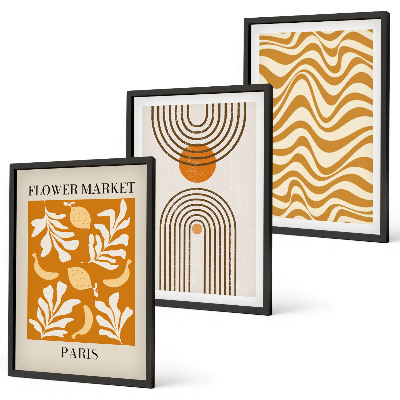 Cadre photo mural Affiches à motifs végétaux géométriques