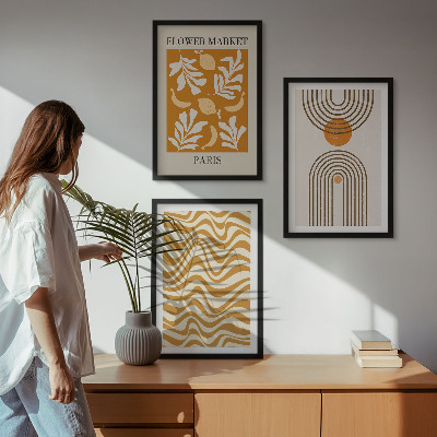 Cadre photo mural Affiches à motifs végétaux géométriques